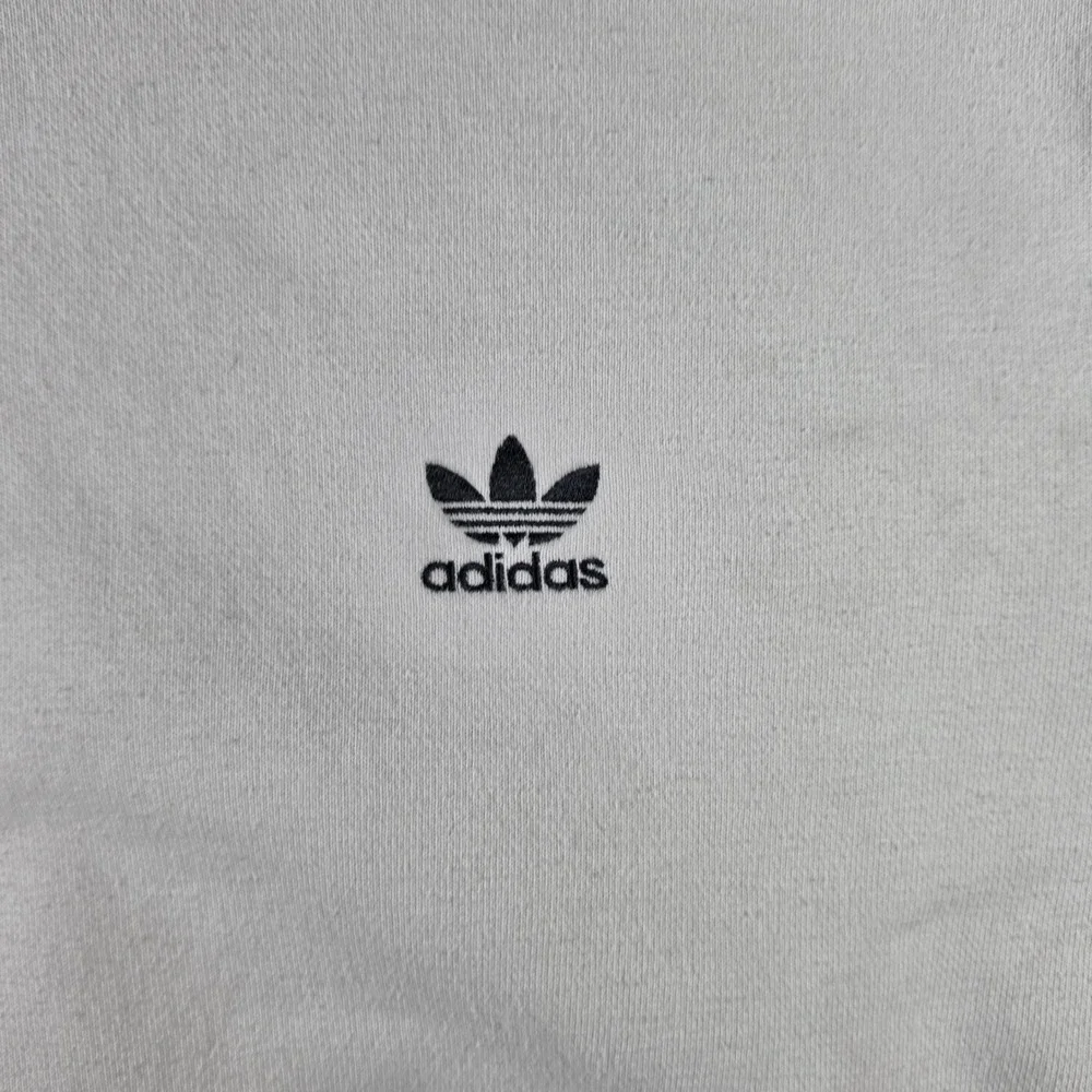 Adidas Hoodie Mens Large‎ White Originals Trefoil Embroidered Fleece Pullover